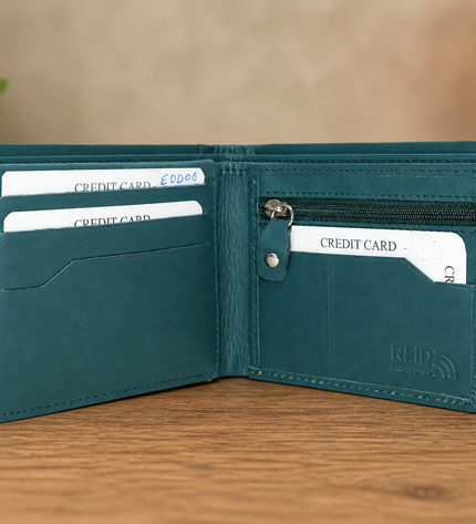 Two Fold With Card Extender Attachet-Aqua Green