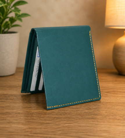 Two Fold With Card Extender Attachet-Aqua Green