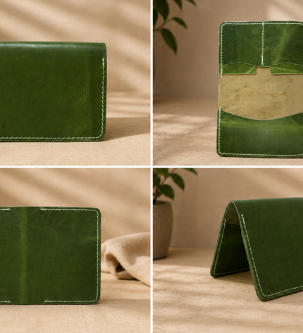 Green-Leather Passport Wallet