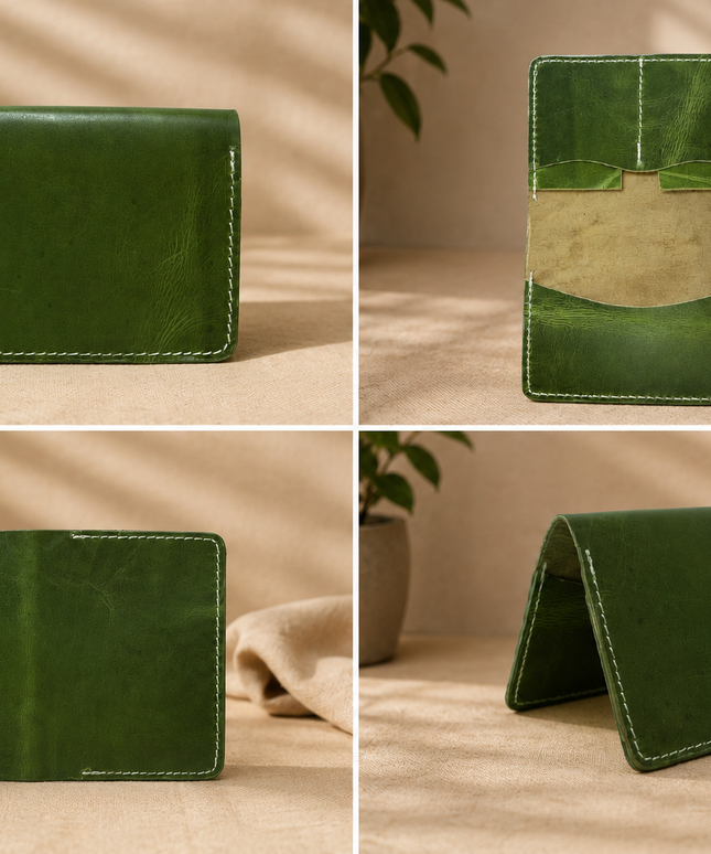 Green-Leather Passport Wallet