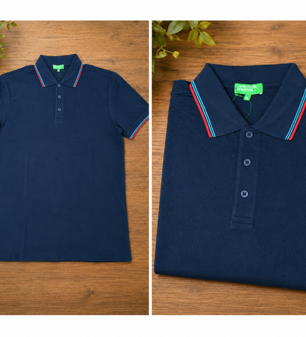 U.C.B Embroidered  Polo Tshirt-Blue