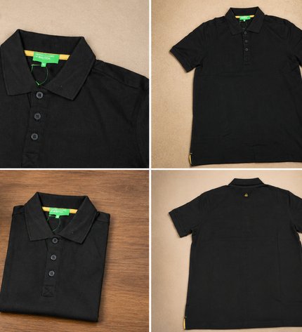 U.C.B Embroidered Polo Tshirt-Black