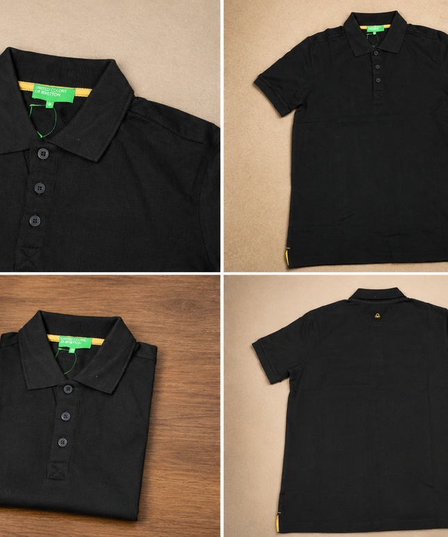U.C.B Embroidered Polo Tshirt-Black