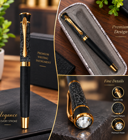 Submarine Textured with Crystal Top Roller Pen