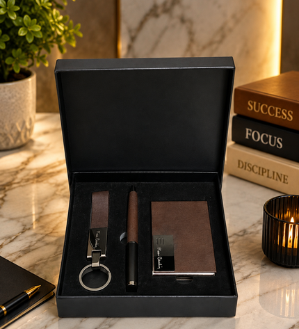 Pierre Cardin Card Holder Gift Set-Brown