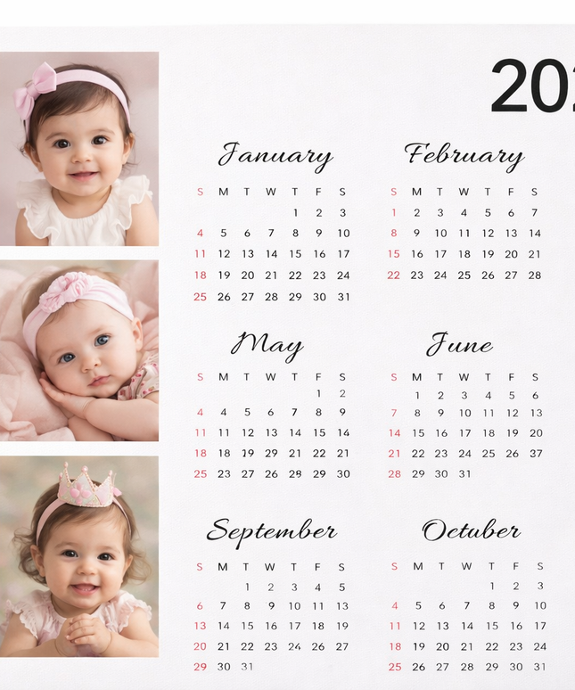 Photo Calendar Magnet Horizontal