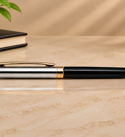 Legend Rose Black Gold Platted Roller Ball Pen