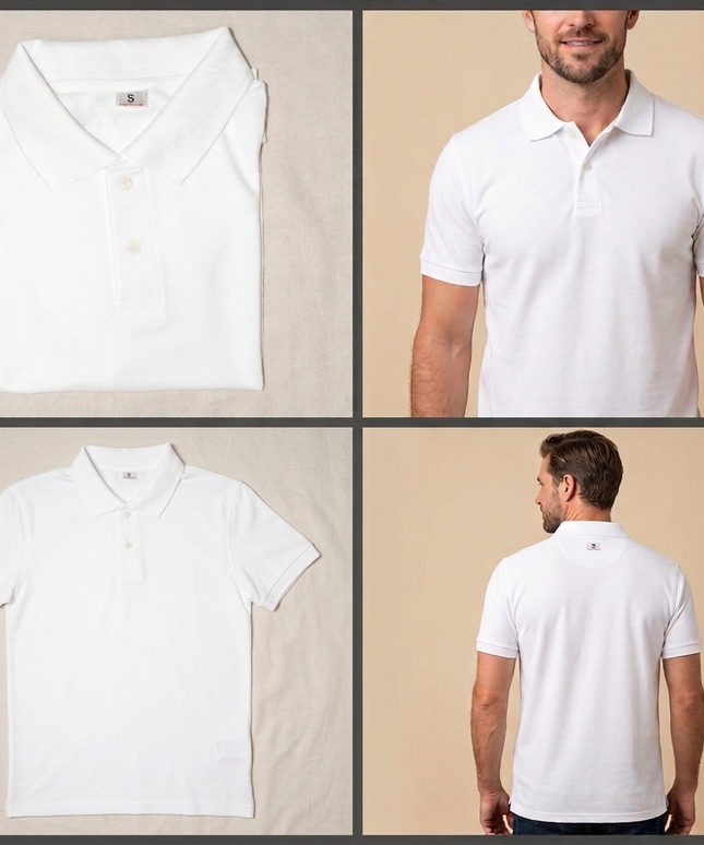 Polo Dry-fit Tshirt-White