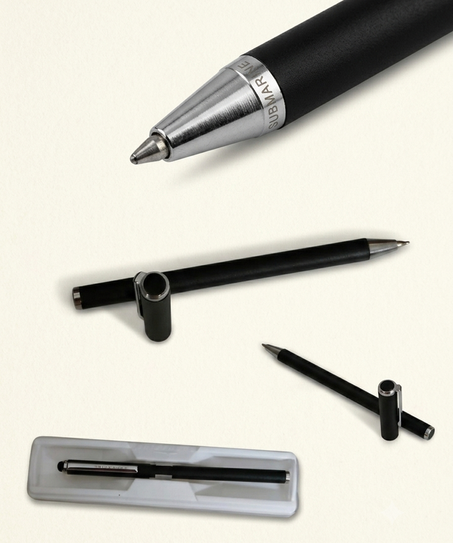 Submarine Engraved Magnet Touch Black Ball Pen