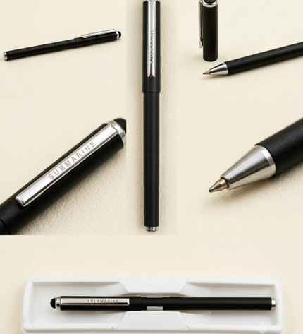 Submarine Engraved Magnet Touch Black Ball Pen