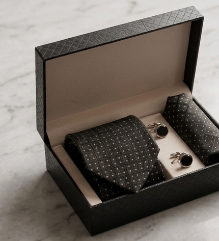 Neck Tie Gift Set-Black