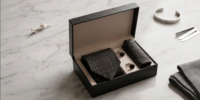 Neck Tie Gift Set-Black