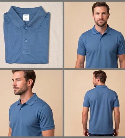 Polo Dry-fit T-shirt-Blue