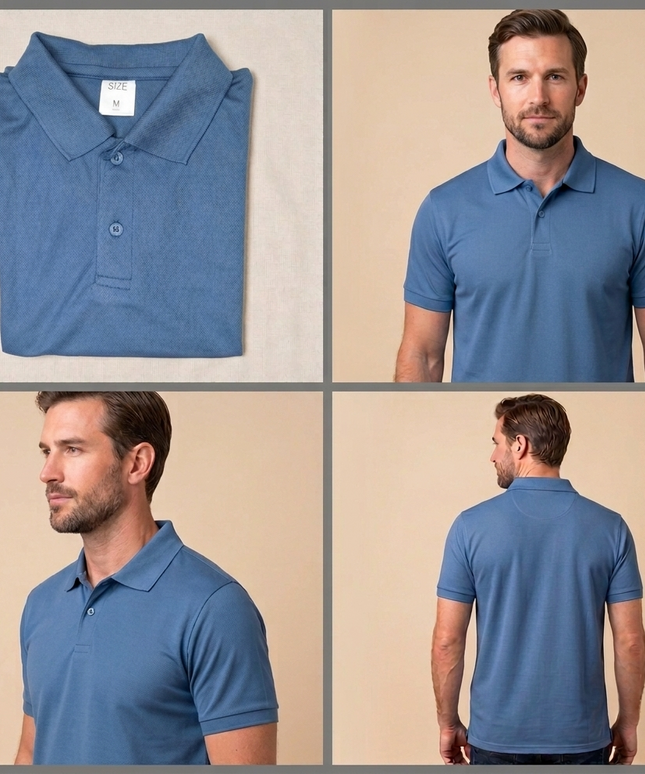 Polo Dry-fit T-shirt-Blue