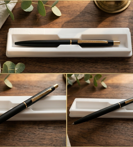 Submarine Engraved Sterling Black Ball Pen