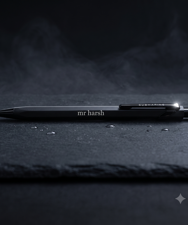 Submarine Engraved Caran Black Ball Pen