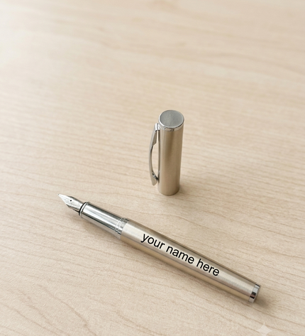 Submarine Engraved Silver Fountain Pen