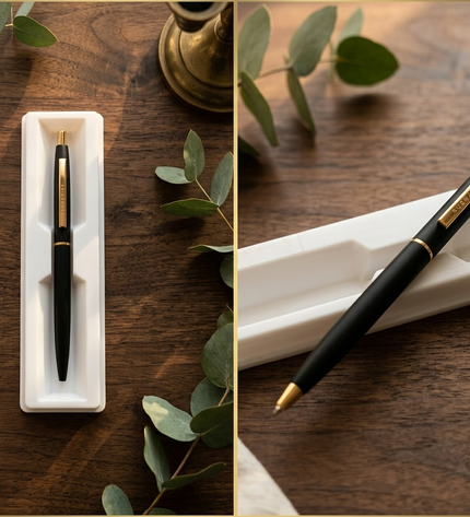 Submarine Engraved Sterling Black Ball Pen