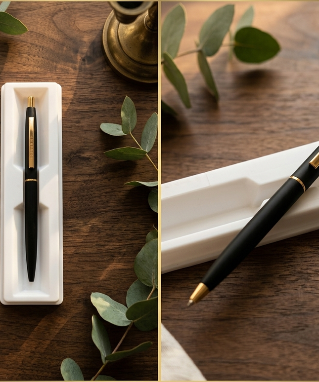 Submarine Engraved Sterling Black Ball Pen