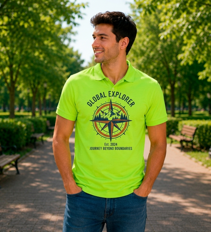 Polo Dry-fit Tshirt- Neon Green
