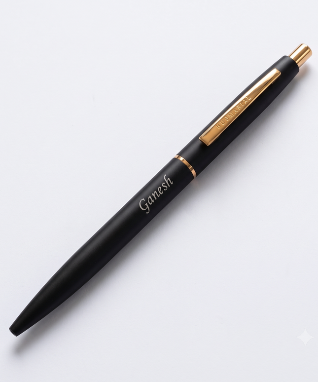 Submarine Engraved Sterling Black Ball Pen