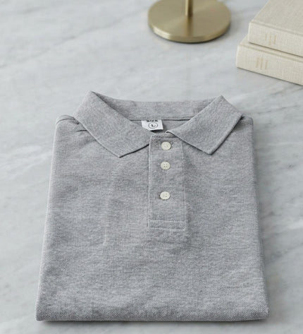 Embroidered Unisex Polo T-Shirt - Melange Grey