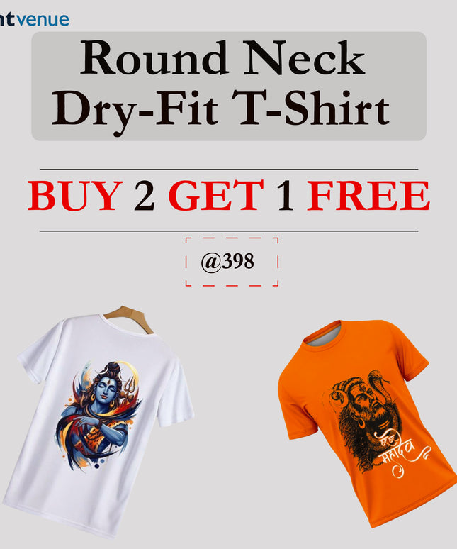 Round Neck Dry-fit T-Shirt Combo Offer