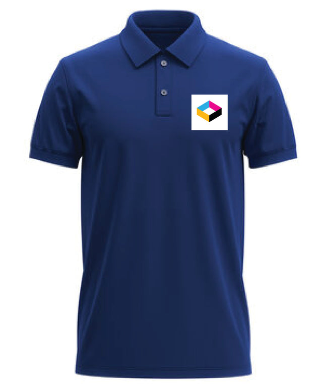 Embroidered Polo T-shirt - Navy Blue, Polycotton