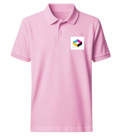 Embroidered Polo T-shirt - Pink