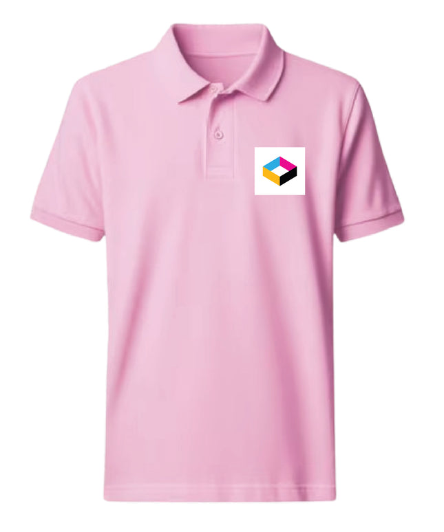 Embroidered Polo T-shirt - Pink