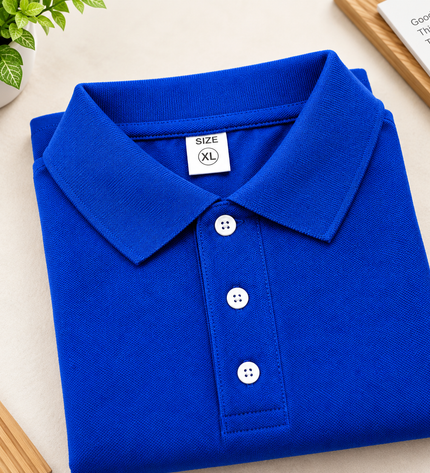Embroidered Polo T-Shirt - Royal Blue