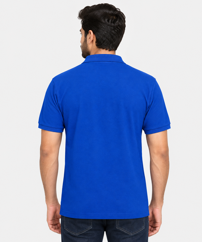 Embroidered Polo T-Shirt - Royal Blue