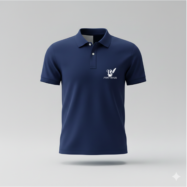 Blue Polo T-Shirt Template