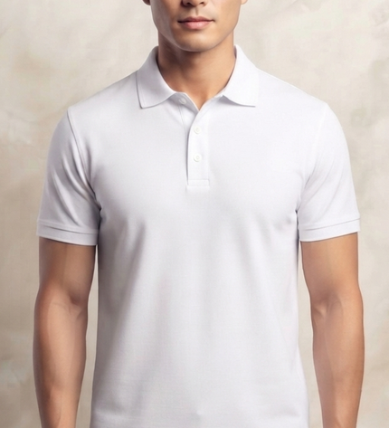 Embroidered Unisex Polo T-Shirt - White