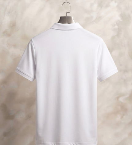 Embroidered Unisex Polo T-Shirt - White