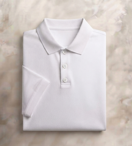 Embroidered Unisex Polo T-Shirt - White