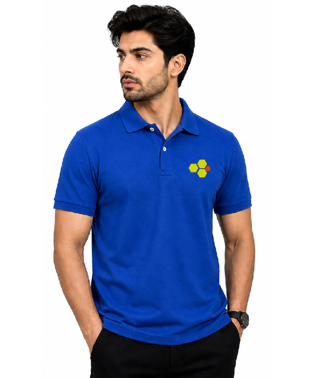 Mercerized Cotton Polo t-shirt - Blue