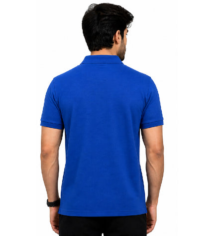 Mercerized Cotton Polo t-shirt - Blue