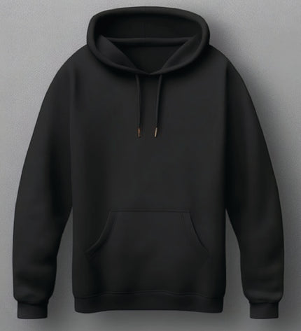 Embroidered Hoodie Sweatshirt - Black