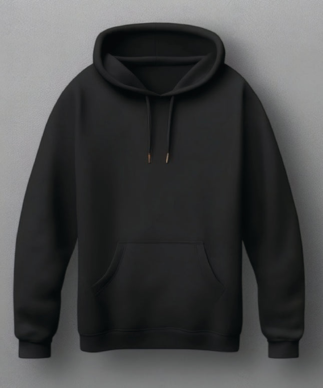 Embroidered Hoodie Sweatshirt - Black