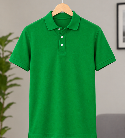 Embroidered Unisex Polo T-Shirt - Green