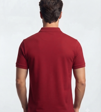 Embroidered Unisex Polo T-Shirt - Maroon
