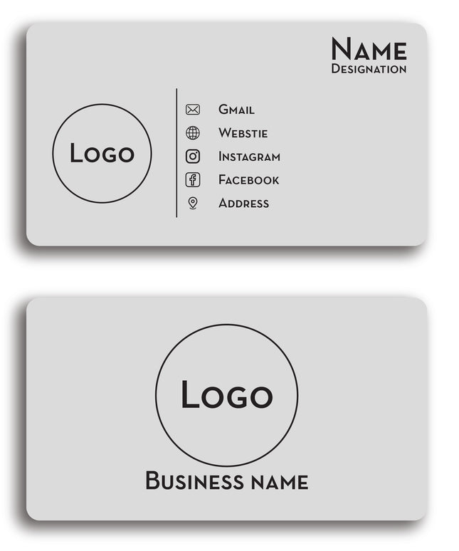 Round corner Front back business card