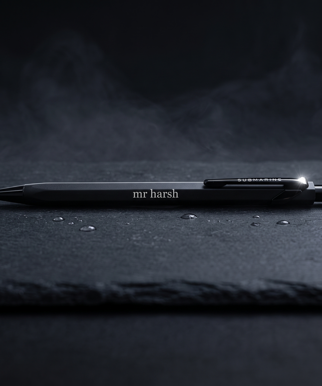 Submarine Engraved Caran Black Ball Pen