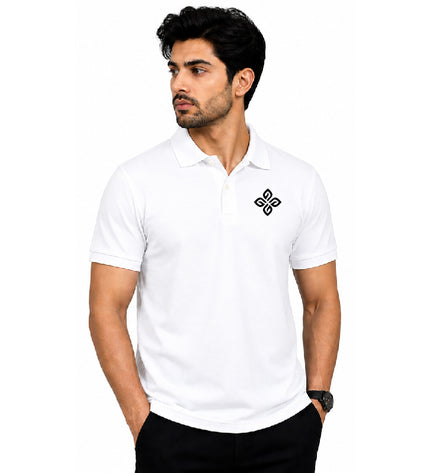 Mercerized Cotton Polo t-shirt - White